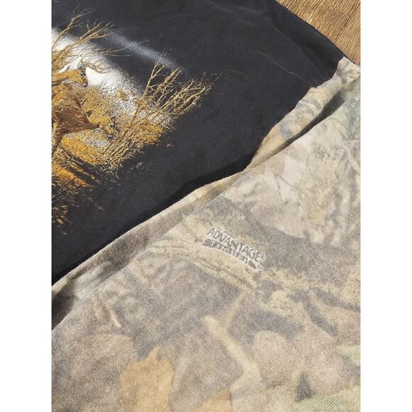 Vintage Terry Redlin Camo Shirt Whitetail Deer Graphic Print XL Tall Grunge 90s - Picture 4 of 8
